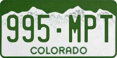CO license plate 995MPT