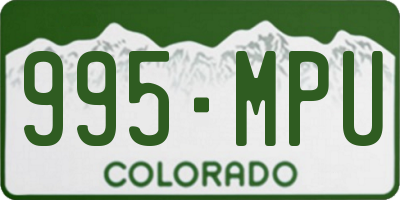 CO license plate 995MPU