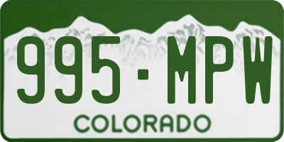 CO license plate 995MPW