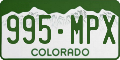 CO license plate 995MPX