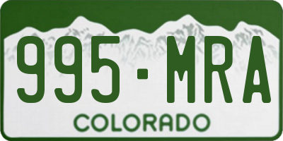 CO license plate 995MRA