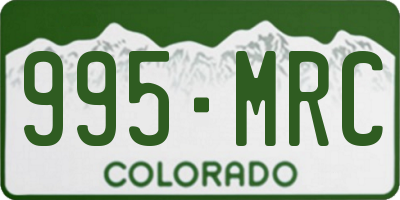 CO license plate 995MRC