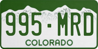 CO license plate 995MRD