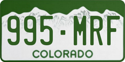 CO license plate 995MRF