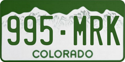 CO license plate 995MRK