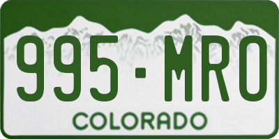 CO license plate 995MRO