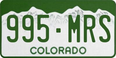 CO license plate 995MRS