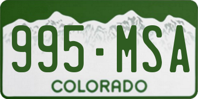 CO license plate 995MSA