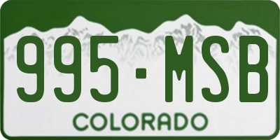 CO license plate 995MSB