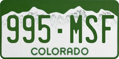 CO license plate 995MSF