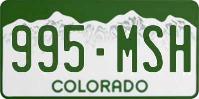 CO license plate 995MSH