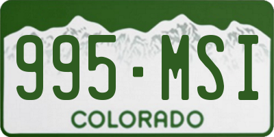 CO license plate 995MSI