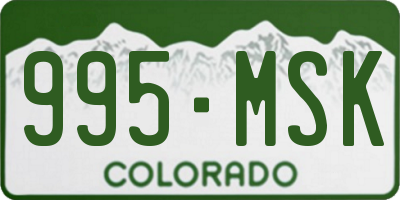 CO license plate 995MSK