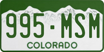 CO license plate 995MSM