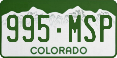 CO license plate 995MSP