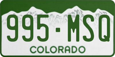 CO license plate 995MSQ