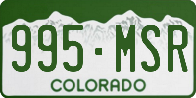 CO license plate 995MSR
