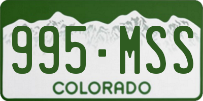 CO license plate 995MSS
