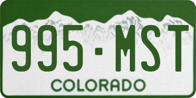 CO license plate 995MST