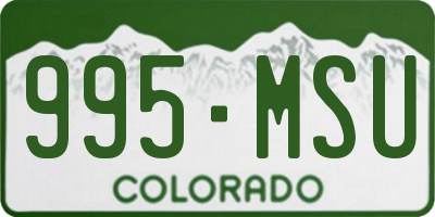 CO license plate 995MSU