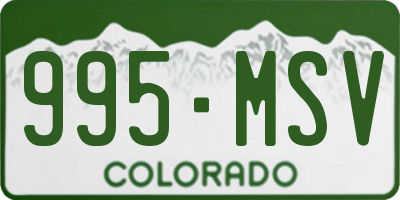 CO license plate 995MSV