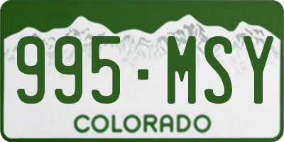 CO license plate 995MSY