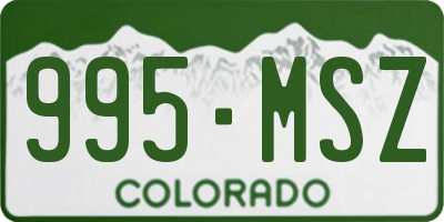 CO license plate 995MSZ