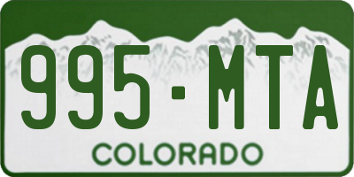 CO license plate 995MTA