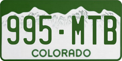 CO license plate 995MTB