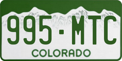 CO license plate 995MTC