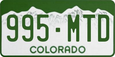 CO license plate 995MTD