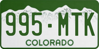 CO license plate 995MTK