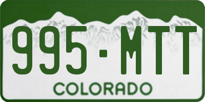 CO license plate 995MTT