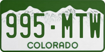CO license plate 995MTW