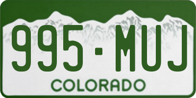 CO license plate 995MUJ