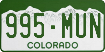 CO license plate 995MUN