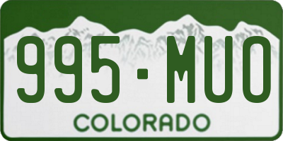 CO license plate 995MUO