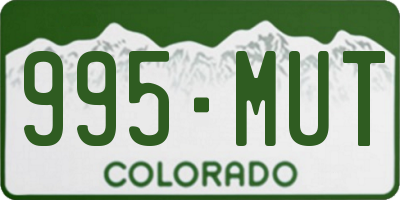 CO license plate 995MUT