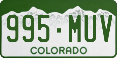 CO license plate 995MUV
