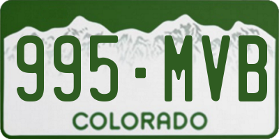 CO license plate 995MVB