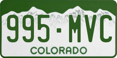 CO license plate 995MVC