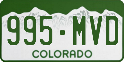 CO license plate 995MVD