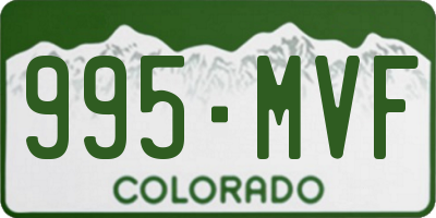 CO license plate 995MVF