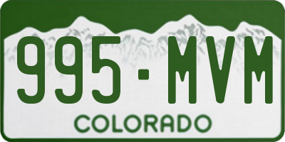 CO license plate 995MVM