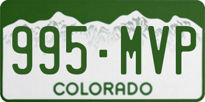 CO license plate 995MVP