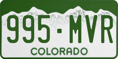 CO license plate 995MVR