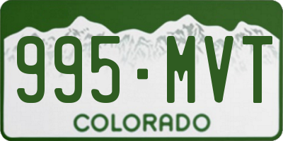 CO license plate 995MVT