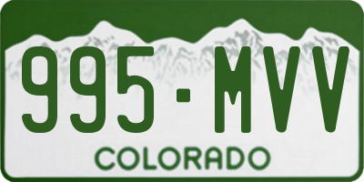 CO license plate 995MVV