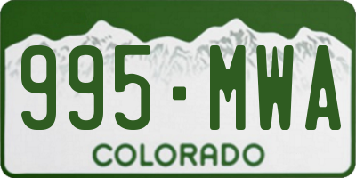 CO license plate 995MWA