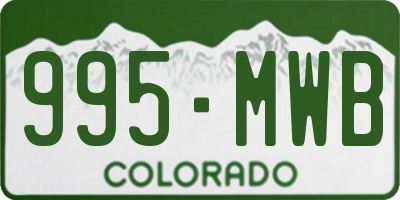 CO license plate 995MWB